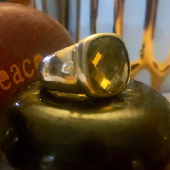 Large, Bulky Sterling Silver Smokey Quartz Ring - Size 7.5 - Picture 1 of 7